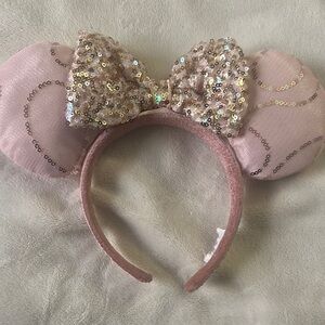 Soft pink and rose gold Sequin Minnie ears Headband